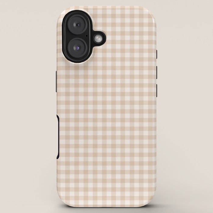 Gingham Plaid Pattern - Warm Neutral Tan iPhone Case Gallery Image 5