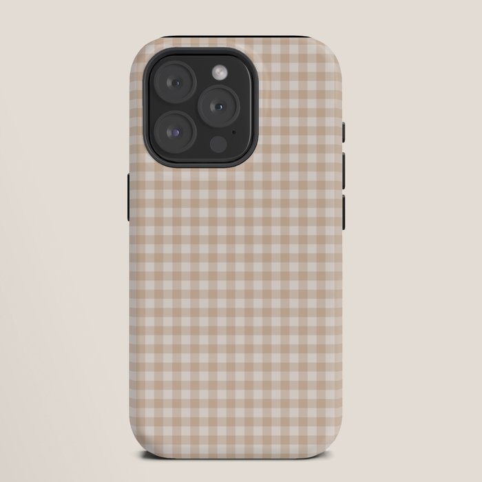 Gingham Plaid Pattern - Warm Neutral Tan iPhone Case Gallery Image 11