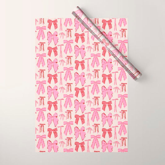 Bows in red and pink Wrapping Paper Gallery Image 1