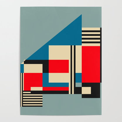 Piet Mondrian Inspired Modern Abstract Geometric Architecture Poster Gallery Image 2