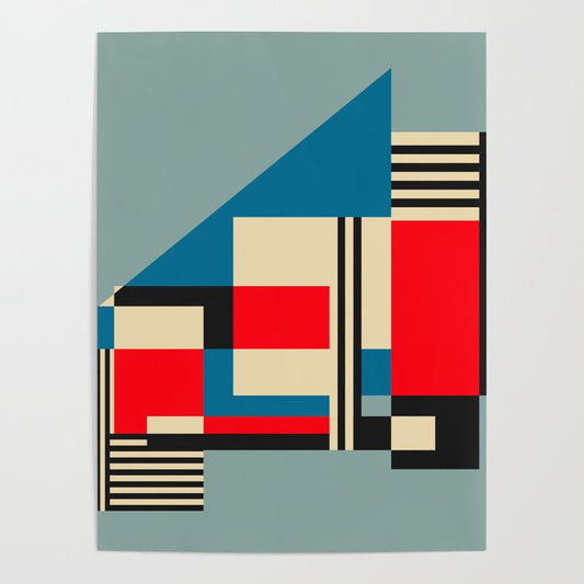 Piet Mondrian Inspired Modern Abstract Geometric Architecture Poster Gallery Image 2
