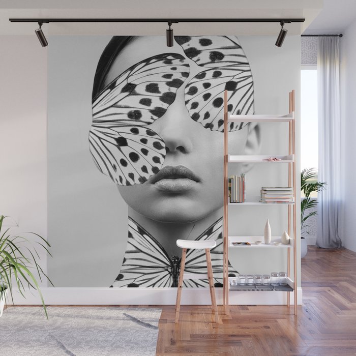 Woman Butterfly Wall Mural Gallery Image 1