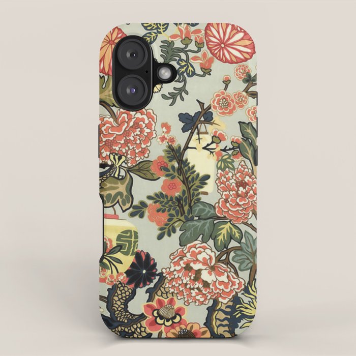 Chinese Dragon Vintage Floral Pattern iPhone Case Gallery Image 1