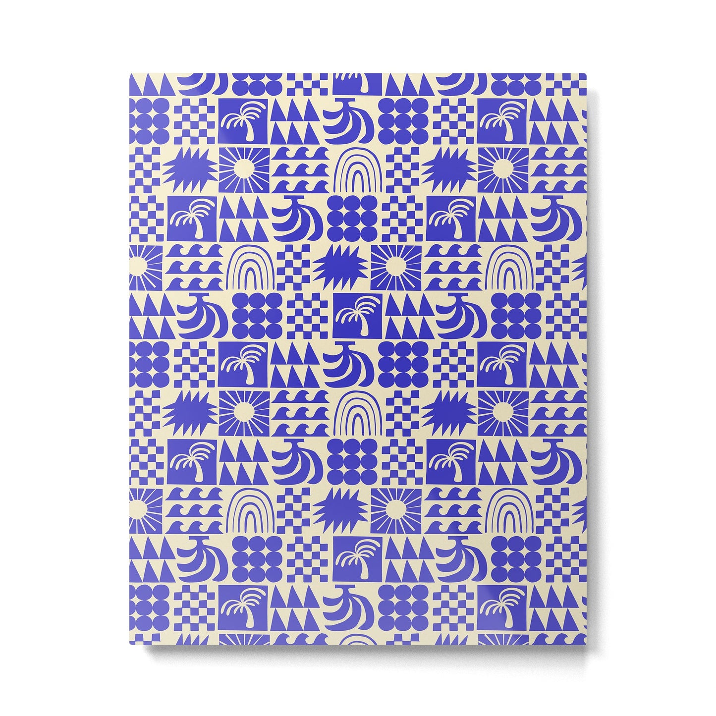 Abstract blue tropical mosaic art pattern Metal Print Gallery Image 4
