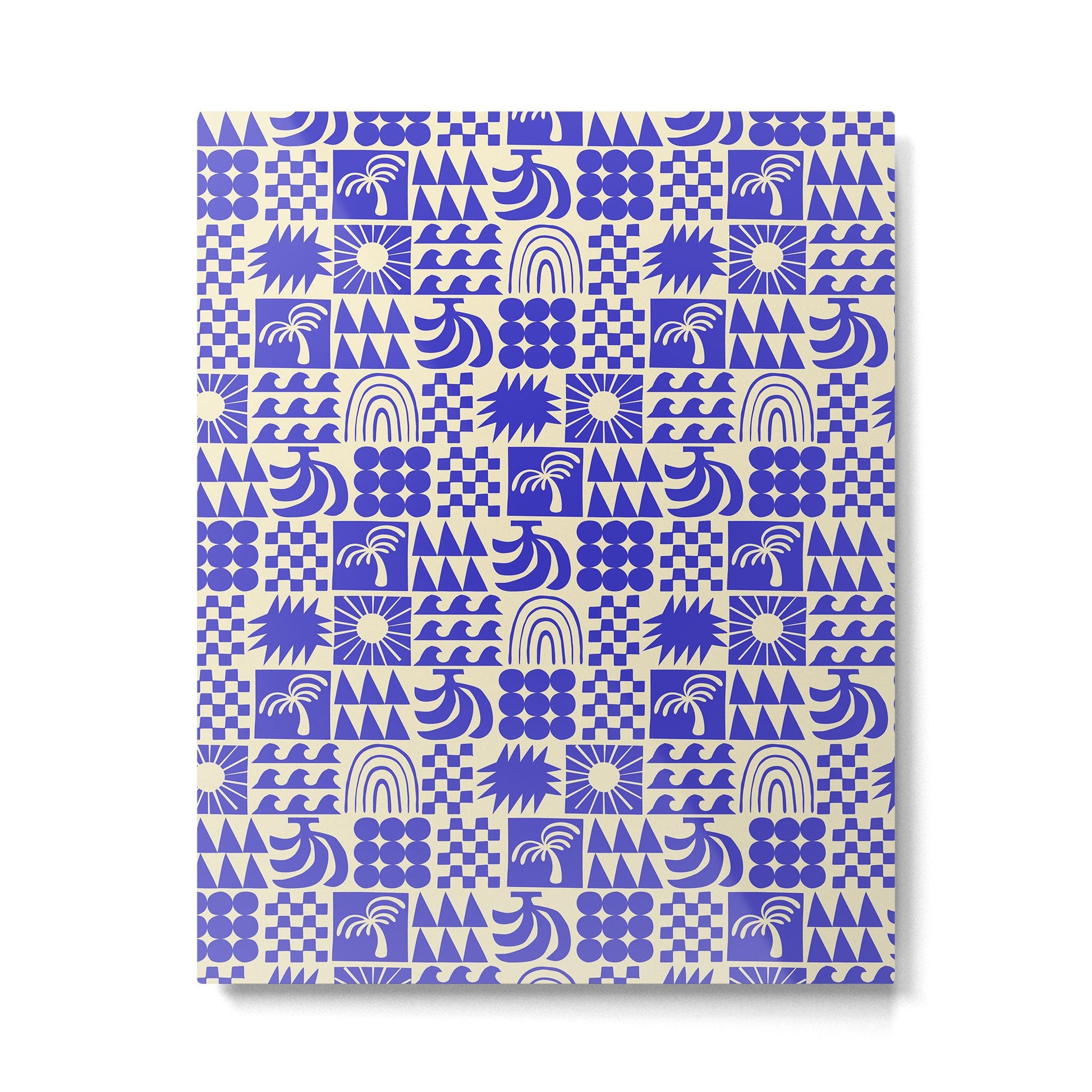Abstract blue tropical mosaic art pattern Metal Print Gallery Image 4