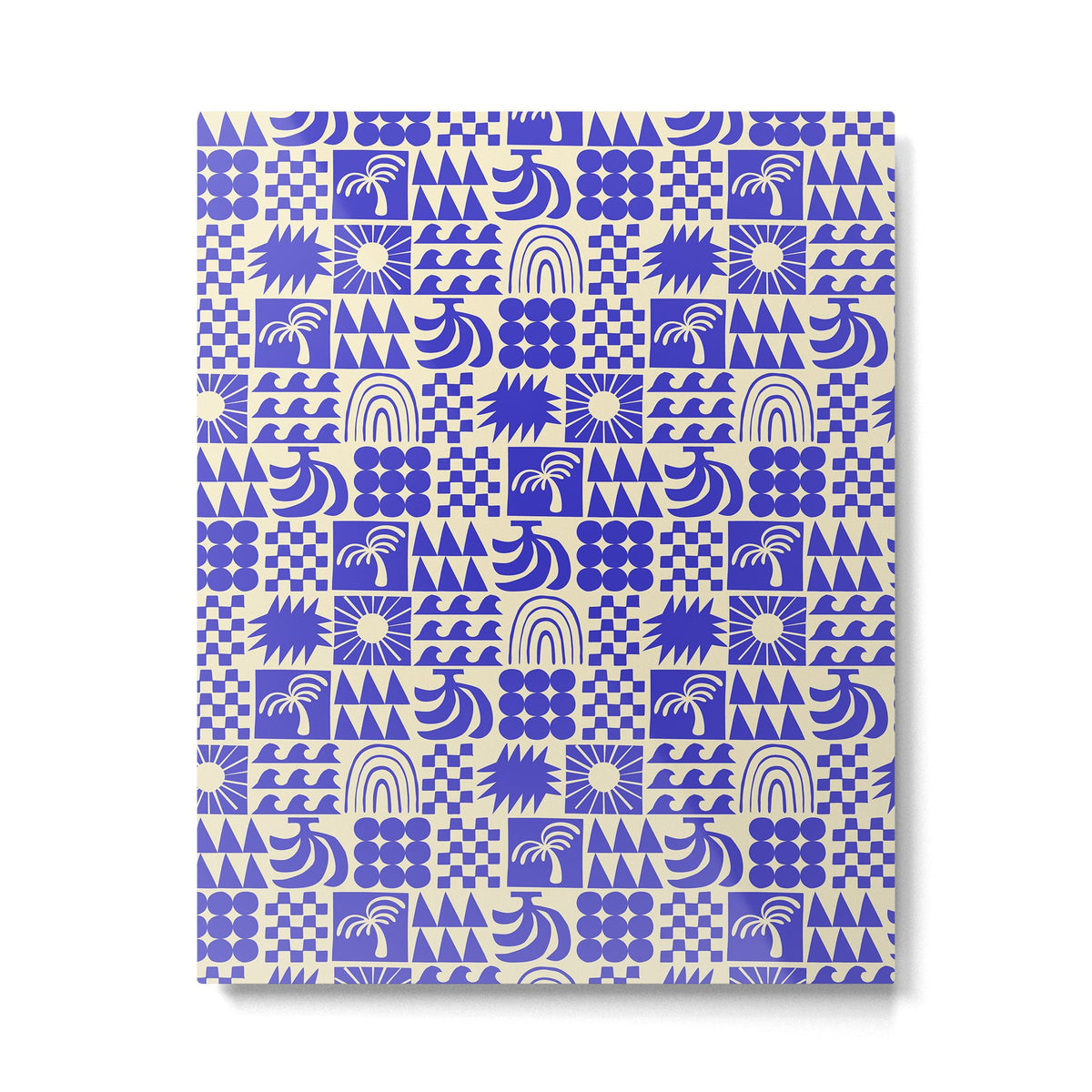 Abstract blue tropical mosaic art pattern Metal Print Gallery Image 6