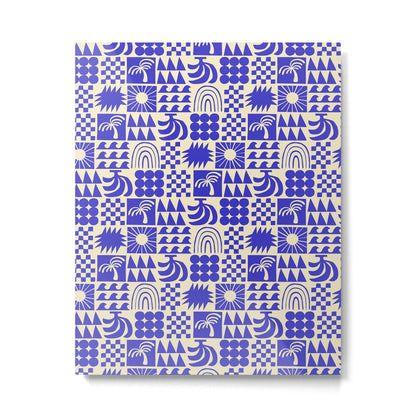 Abstract blue tropical mosaic art pattern Metal Print Gallery Image 6