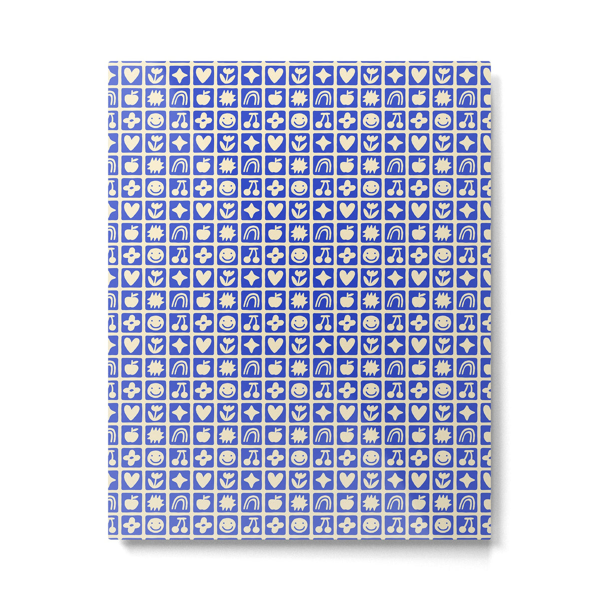 Blue children shape mosaic art pattern Metal Print Gallery Image 2