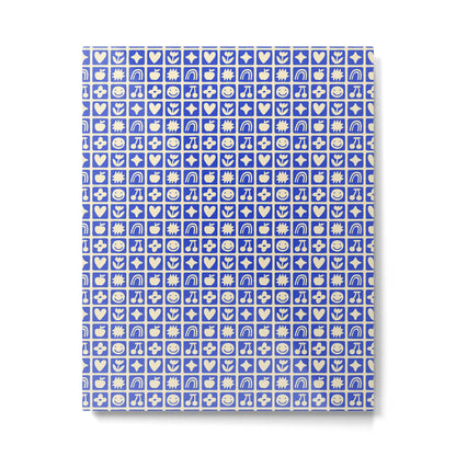 Blue children shape mosaic art pattern Metal Print Gallery Image 2