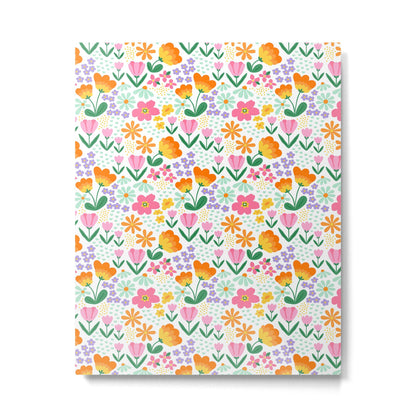 Colorful retro flower folk art pattern Metal Print Gallery Image 3
