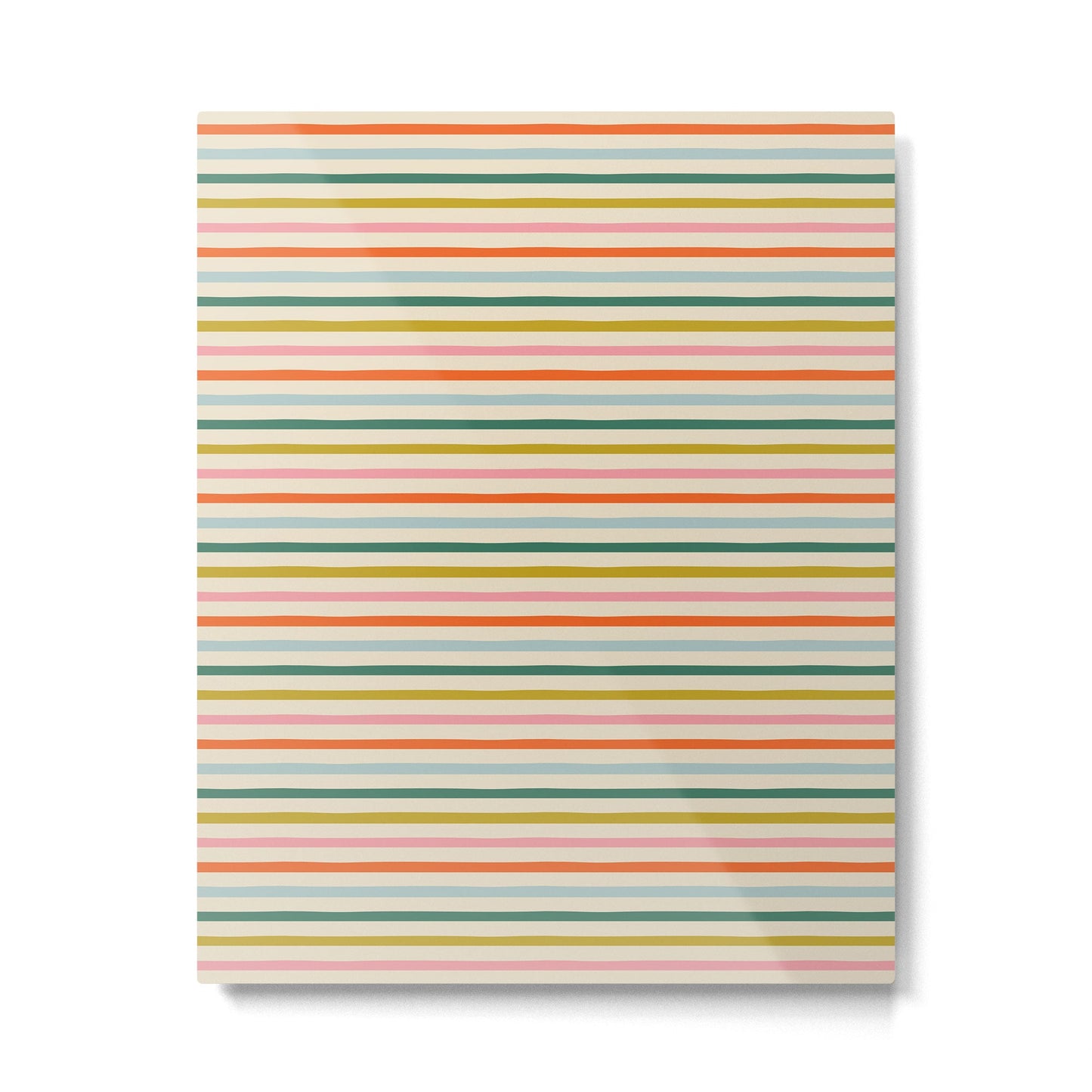 Colorful retro stripe line art pattern Metal Print Gallery Image 2