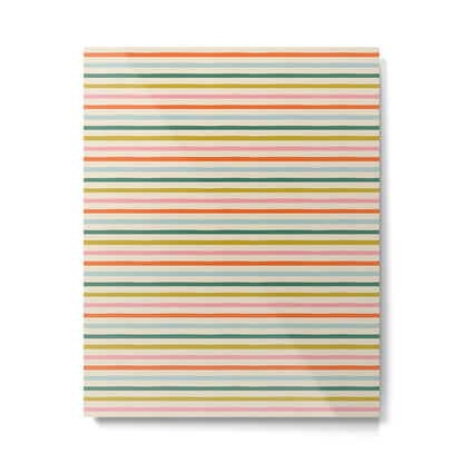 Colorful retro stripe line art pattern Metal Print Gallery Image 3