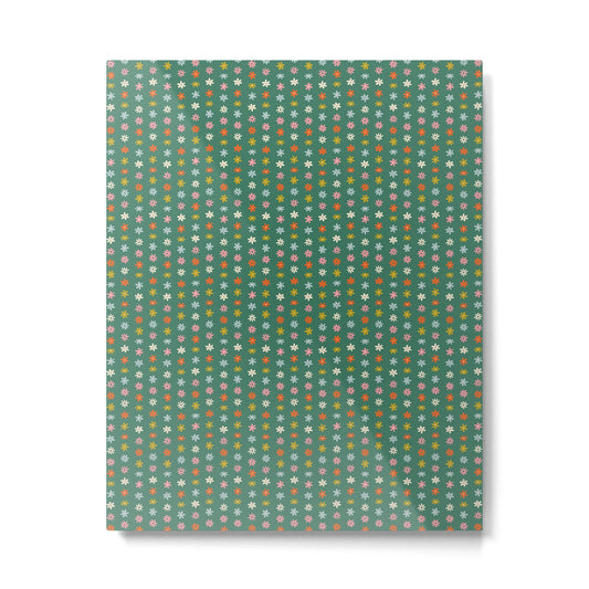 Colorful vintage flower art pattern Metal Print Gallery Image 2