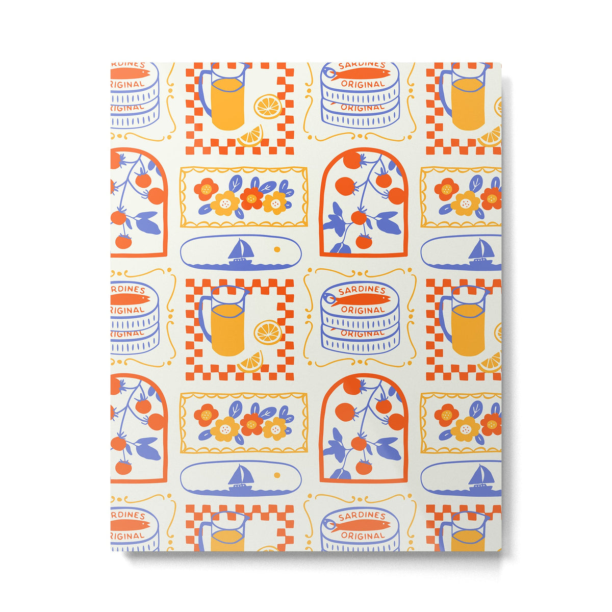 Summer vacation patchwork art pattern Metal Print Gallery Image 4