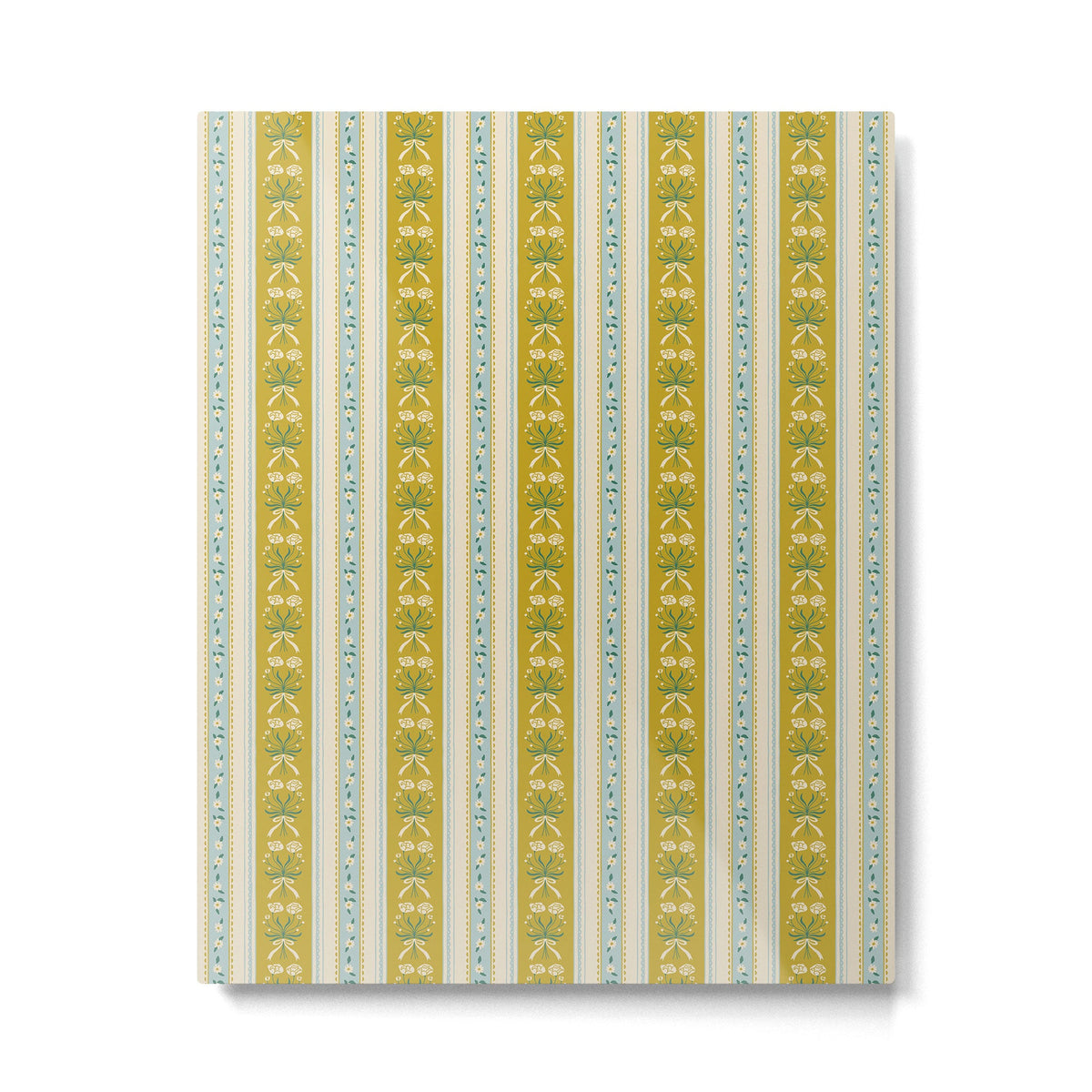 Vintage rose flower bouquet stripe art pattern Metal Print Gallery Image 4