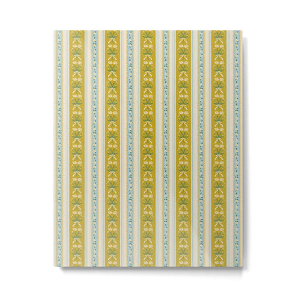 Vintage rose flower bouquet stripe art pattern Metal Print Gallery Image 1