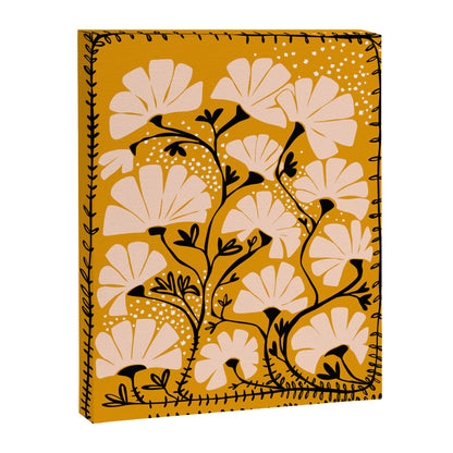 Ever blooming good vibes mustard yellow Canvas Print Gallery Image 3