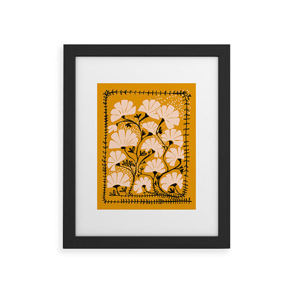 Ever blooming good vibes mustard yellow Framed Art Print Gallery Image 32