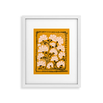Ever blooming good vibes mustard yellow Framed Art Print Gallery Image 22