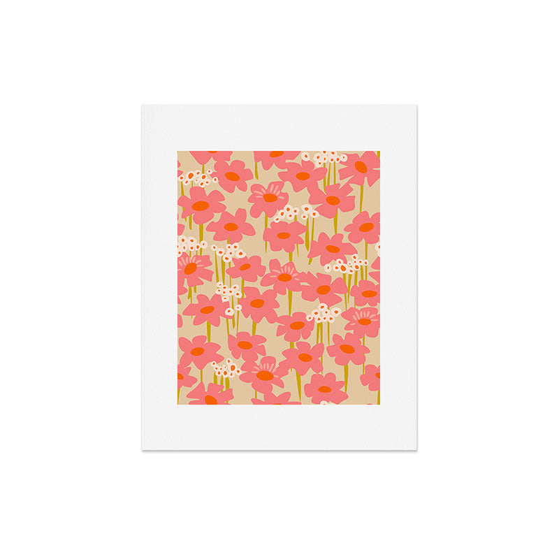 Relax in your summer meadow - floral shapes pattern Art Print Gallery Image 5