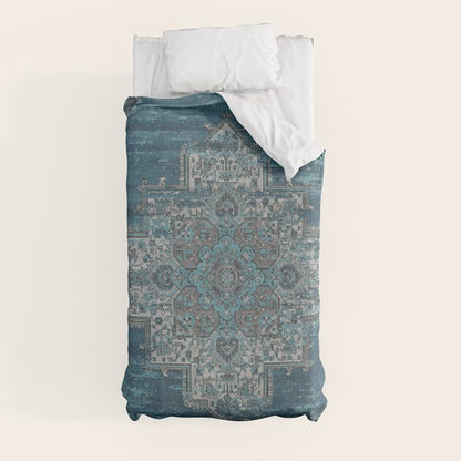 blue oriental vintage rug Duvet Cover Gallery Image 9