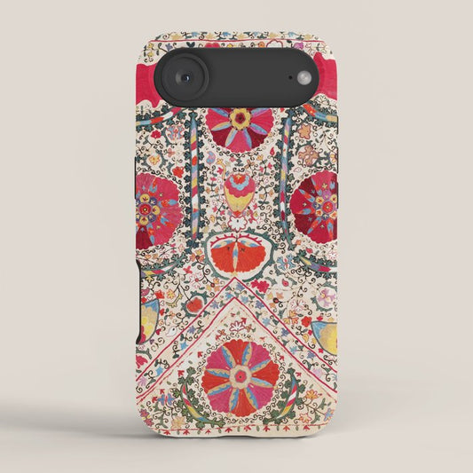 Lakai Suzani Uzbekistan Central Asian Embroidery Print iPhone Case Gallery Image 2