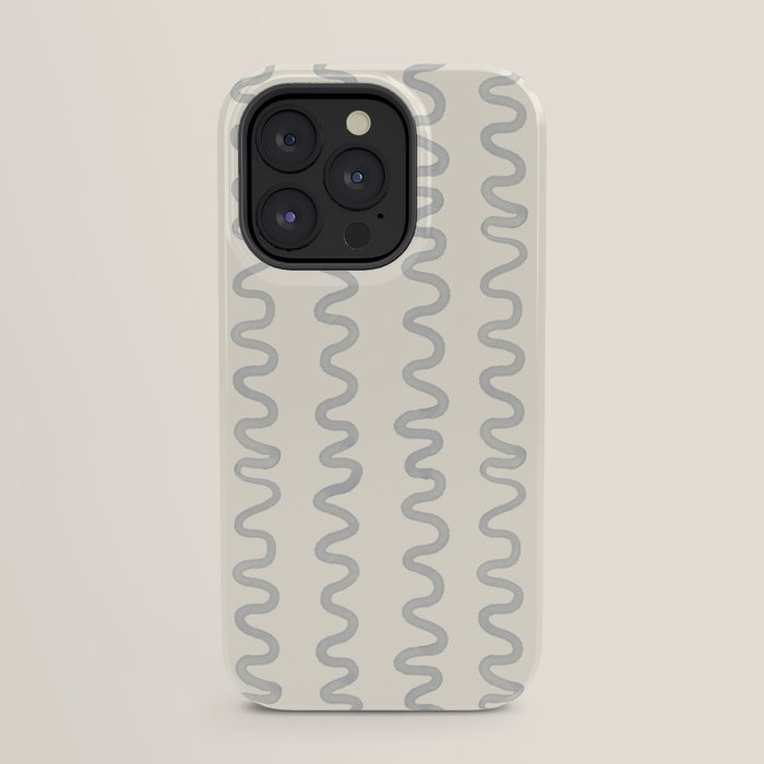 Watercolor Squiggly Lines - Blue Cream iPhone Case Gallery Image 23