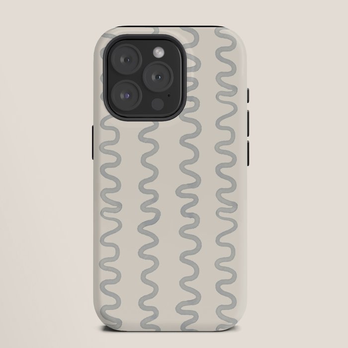 Watercolor Squiggly Lines - Blue Cream iPhone Case Gallery Image 11