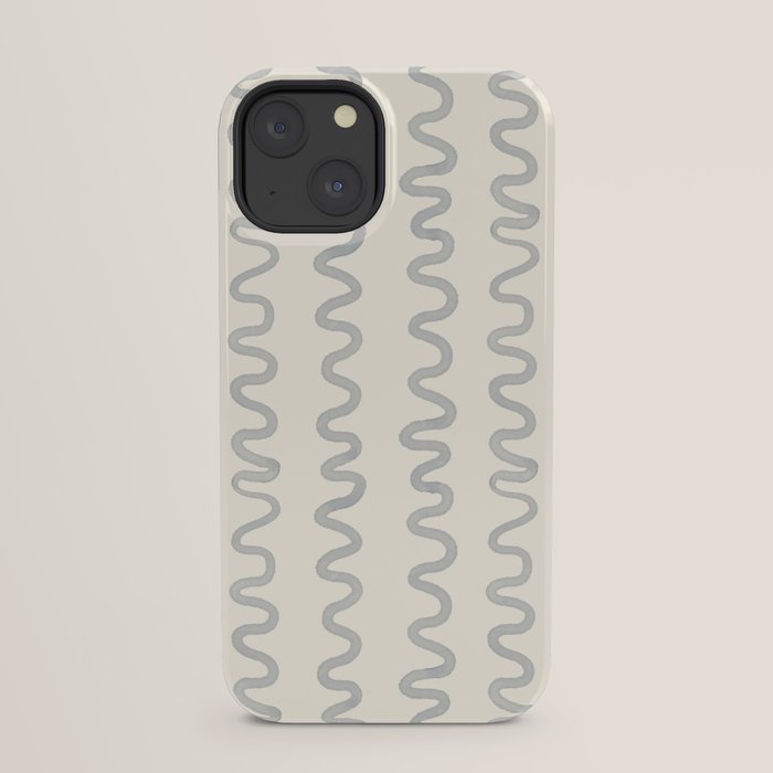 Watercolor Squiggly Lines - Blue Cream iPhone Case Gallery Image 29