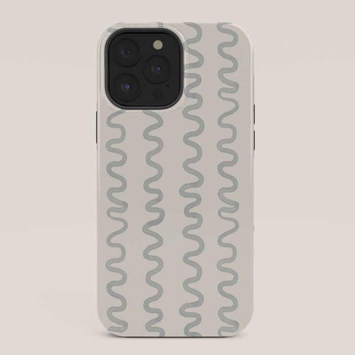 Watercolor Squiggly Lines - Blue Cream iPhone Case Gallery Image 36