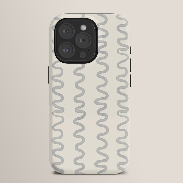 Watercolor Squiggly Lines - Blue Cream iPhone Case Gallery Image 15
