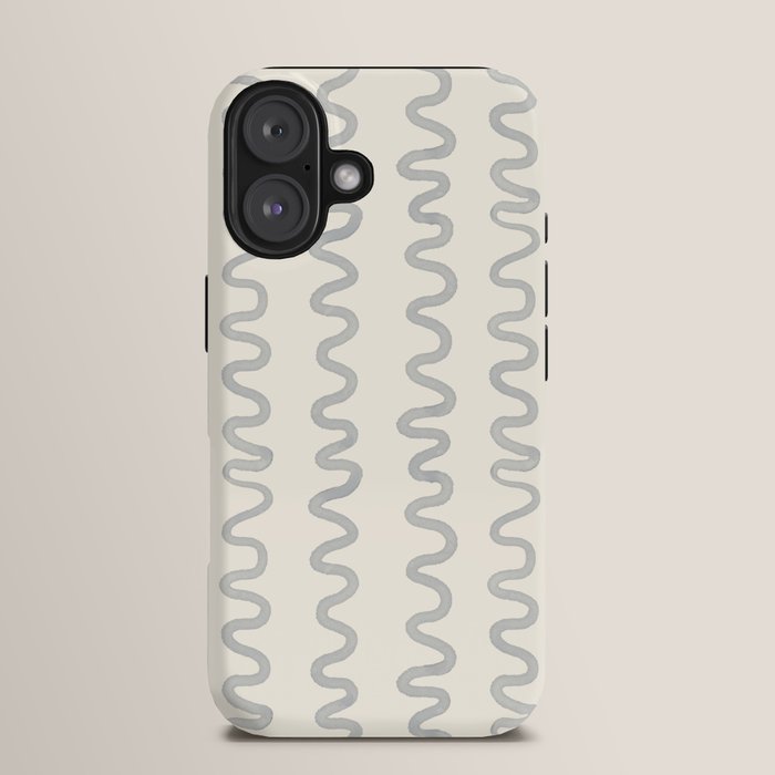 Watercolor Squiggly Lines - Blue Cream iPhone Case Gallery Image 13