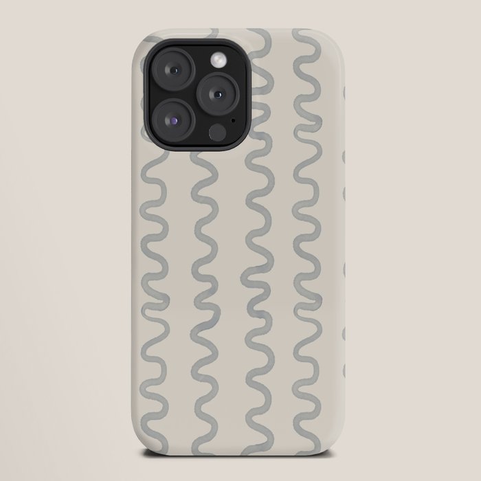 Watercolor Squiggly Lines - Blue Cream iPhone Case Gallery Image 20
