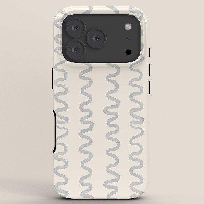 Watercolor Squiggly Lines - Blue Cream iPhone Case Gallery Image 7