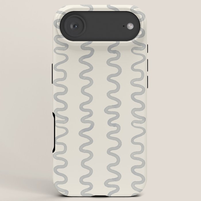 Watercolor Squiggly Lines - Blue Cream iPhone Case Gallery Image 6