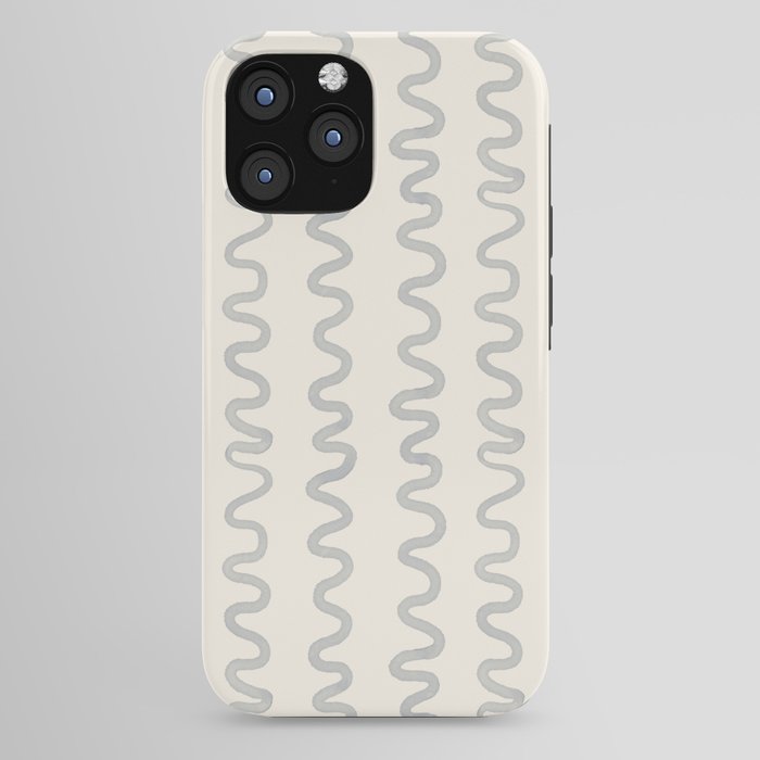 Watercolor Squiggly Lines - Blue Cream iPhone Case Gallery Image 44