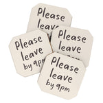 Please Leave By 9pm, Funny Hallway Print Coaster Gallery Image 1