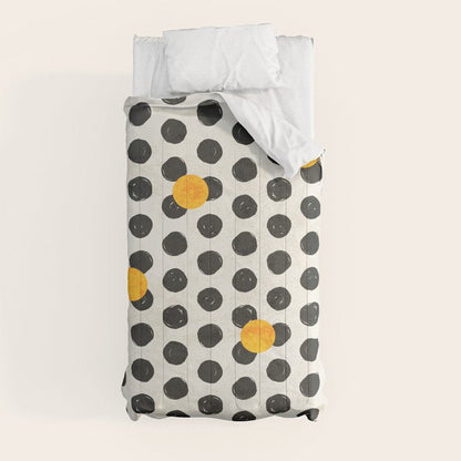 Brushed Strokes | Abstract Mid-Century Dots Pattern Comforter Gallery Image 4