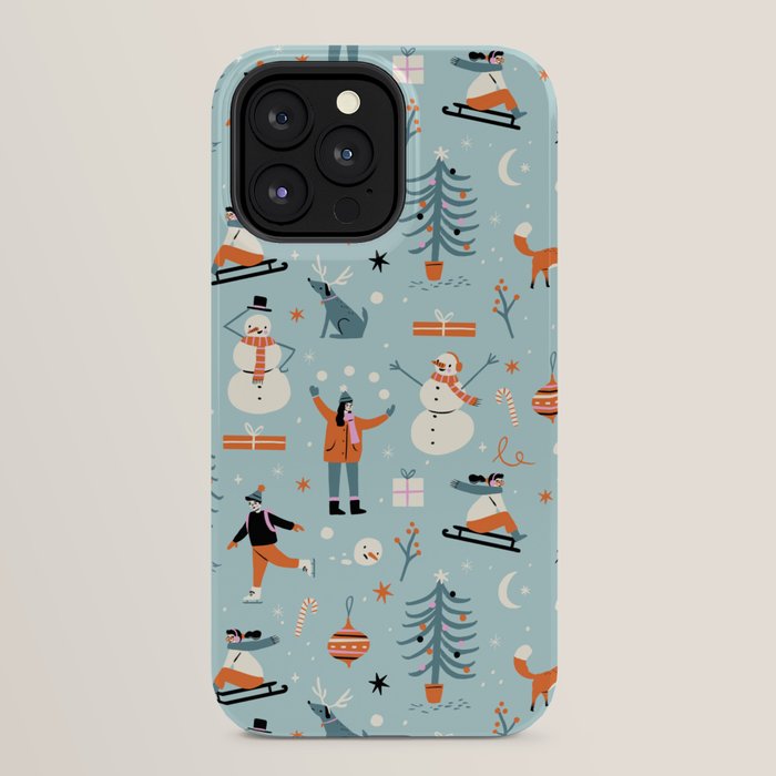 Christmas Scene Blue iPhone Case Gallery Image 24