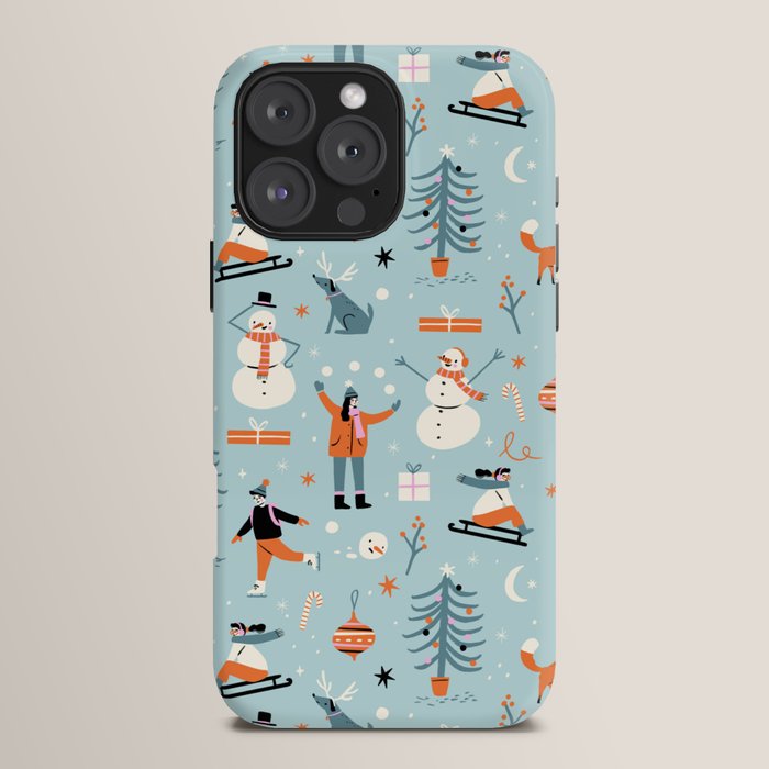 Christmas Scene Blue iPhone Case Gallery Image 16