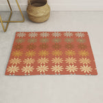 Ombre Abstract Daisies on Mandarin Orange Rug Gallery Image 1