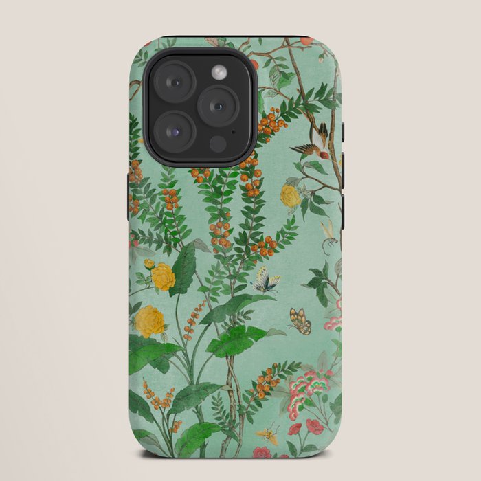 Chinoiserie Aqua Mint Floral Garden Fresco iPhone Case Gallery Image 11