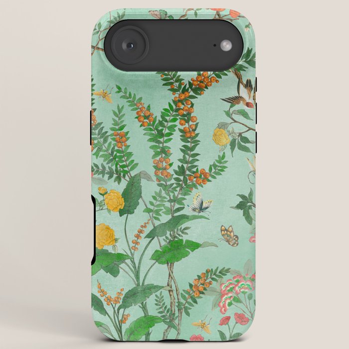 Chinoiserie Aqua Mint Floral Garden Fresco iPhone Case Gallery Image 6
