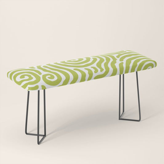 Ripple Effect Pattern Chartreuse Bench Gallery Image 1