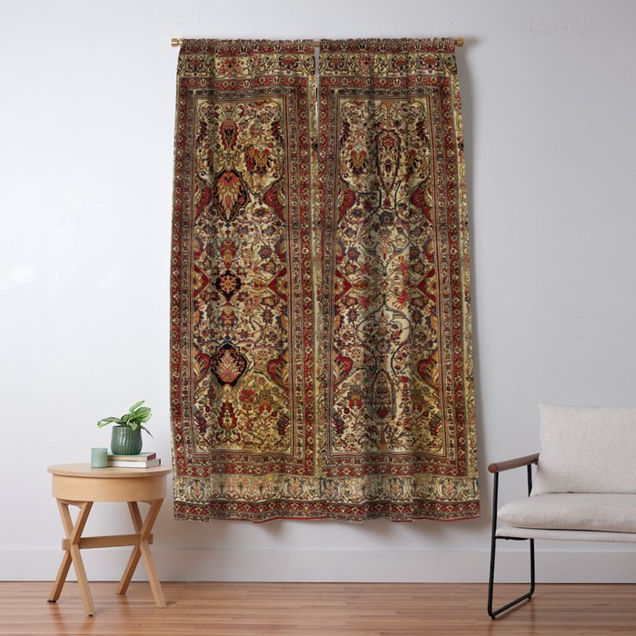 Lavar Kirman Southeast Persian Rug Print Window Curtain Gallery Image 5