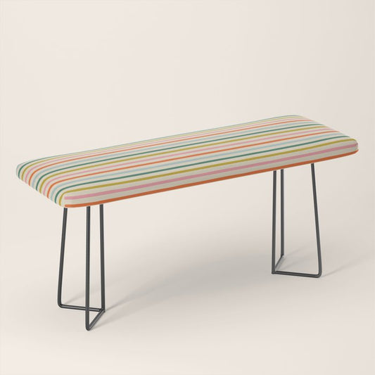 Colorful retro stripe line art pattern Bench Gallery Image 1