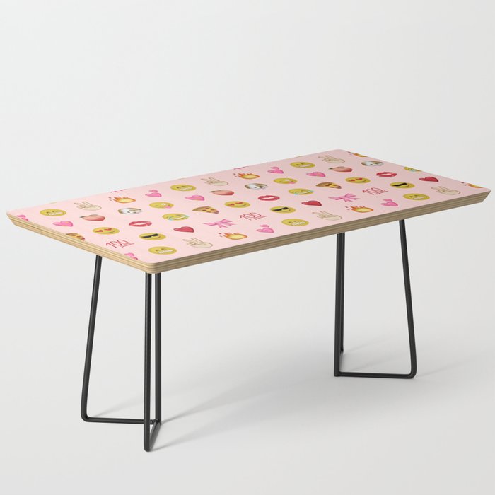 Emoji pattern pink background perfect kids room decor with emojis Coffee Table Gallery Image 1