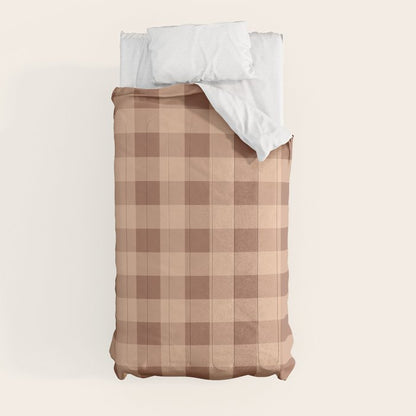 Gingham Large Brown Dark Light Tan Comforter Gallery Image 4
