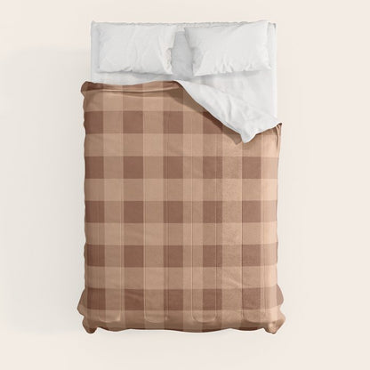 Gingham Large Brown Dark Light Tan Comforter Gallery Image 3