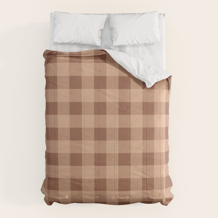 Gingham Large Brown Dark Light Tan Comforter Gallery Image 6